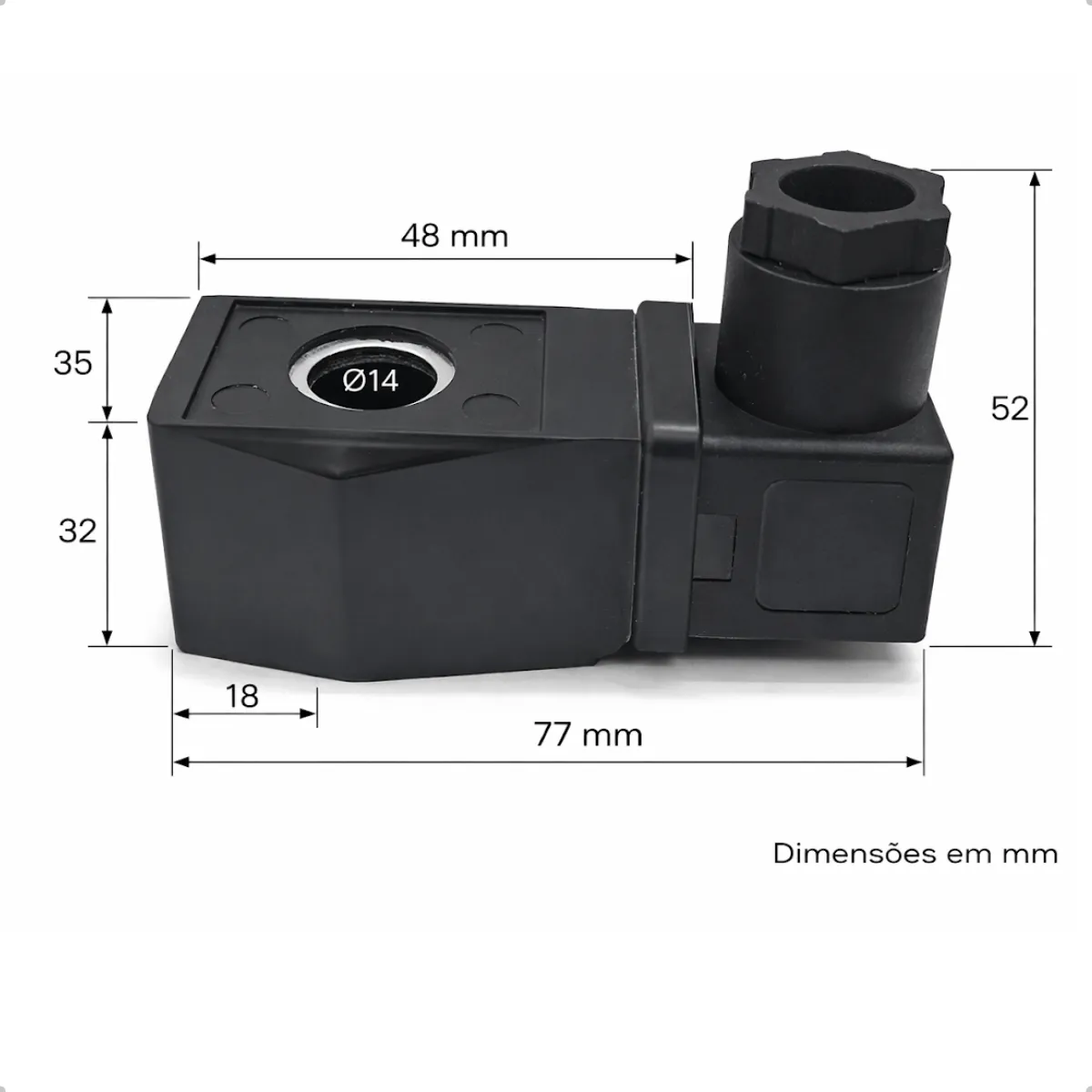 Bobina 12v Dc Orificio 13,5mm - Para Válvula Solenoide