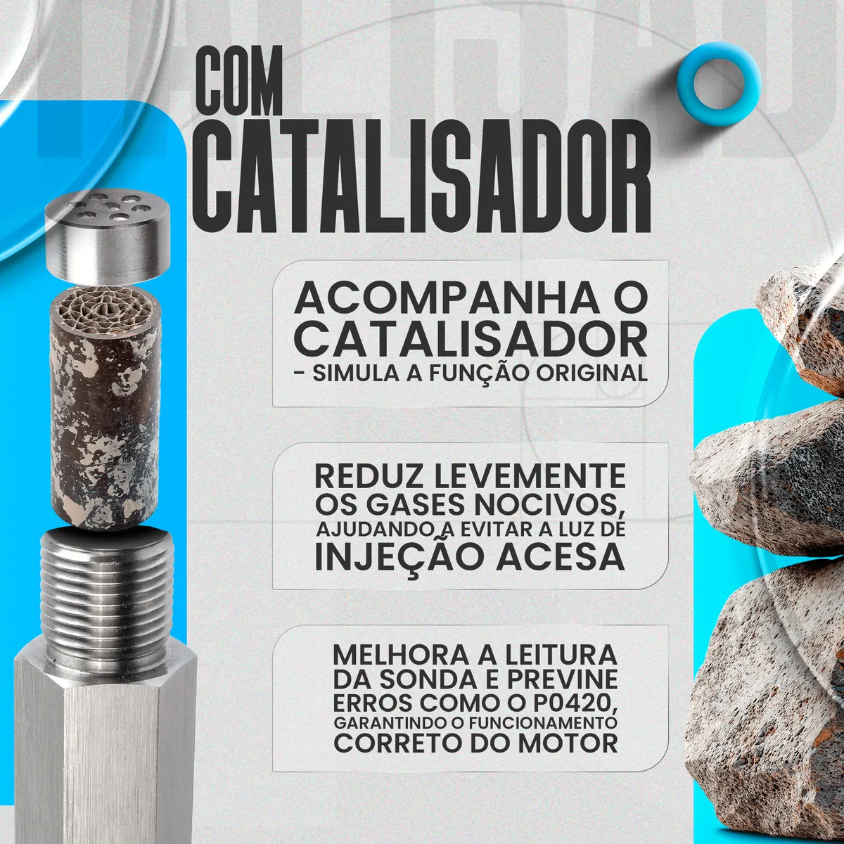 Espaçador Prolongador Sonda Catalisador Universal Apaga Luz