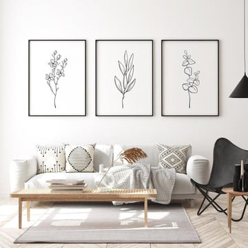 Conjunto 2 Quadros Decorativos Escandinavos Silhuetas Lindos