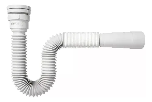 Sifão Universal Sanfonado Flexível Tubo Pia Cozinha Banheiro Lavatórios Tanques 66cm Branco Tigre