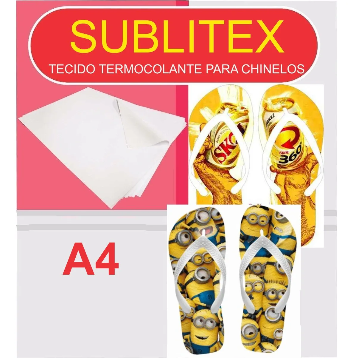 Sublitex - Termocolante Sublimação Chinelos - A4 200 Folhas