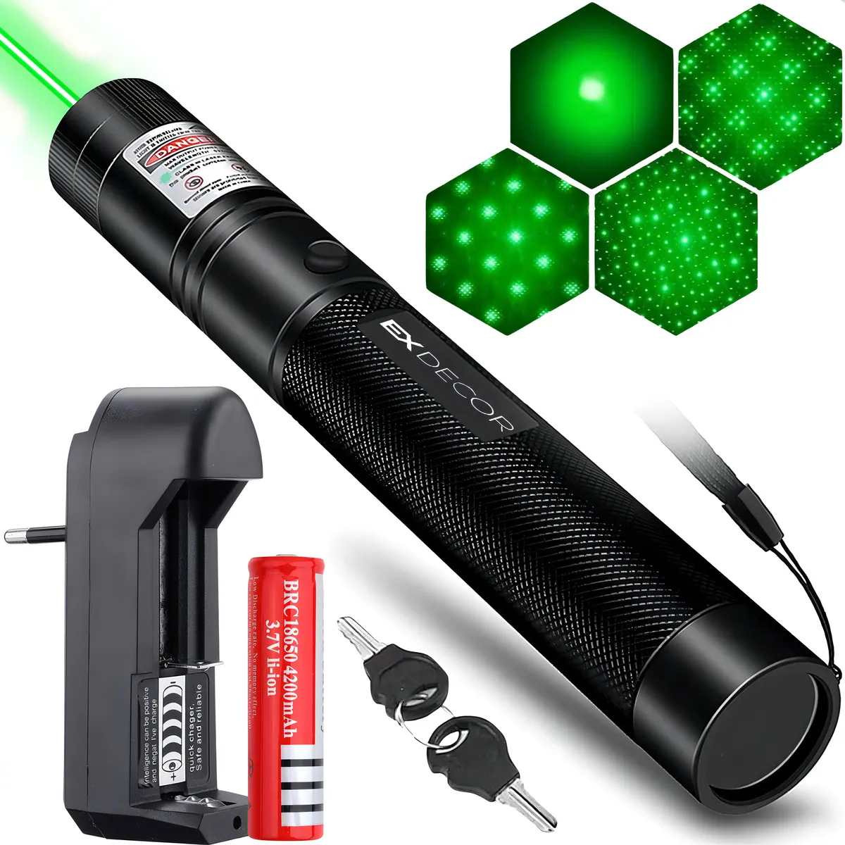 Caneta Laser Verde Ultra Forte Alcance 100km A Prova D'agua Marca EX Decor