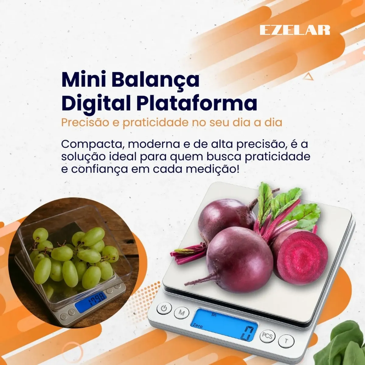 Balança Digital Mini De Alta Precisão 0,1g- 2kg Cozinha Profissional Pesar Alimentos Ezelar