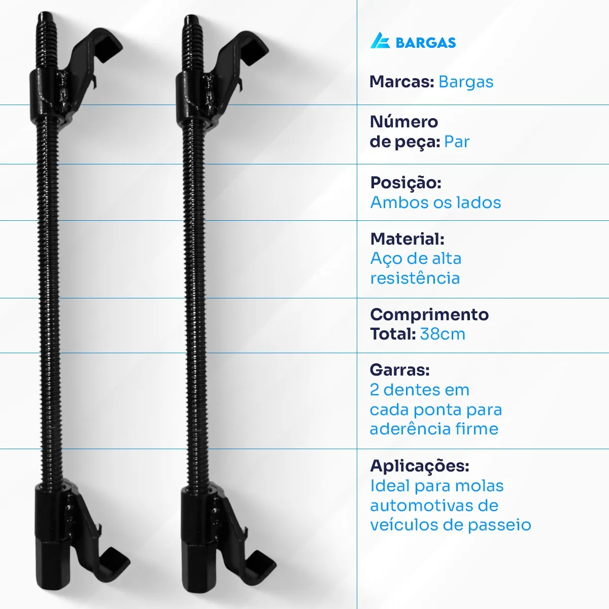 Encolhedor De Molas Suspensão Reforçado Rosca Quadrada Preto