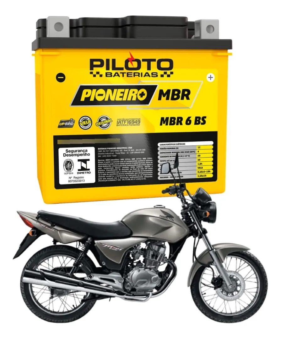 Bateria Mbr 6ah 125150 Cg Titan Biz Nxr Bros Fan Xre300