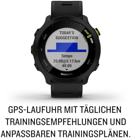 Garmin Relógio Forerunner 55 Preto 42mm com Monitor Cardíaco de Pulso e GPS