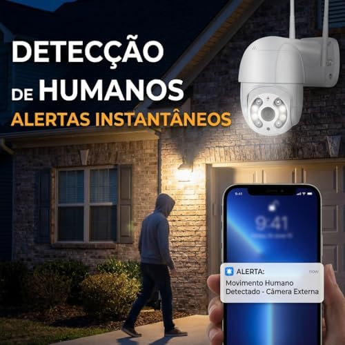 Câmera de Segurança Wi-Fi Externa 360° Full HD com Visão Noturna Infravermelha, Detecção de Movimento e Monitoramento pelo Celular em Tempo Real – Premium À Prova d’Água