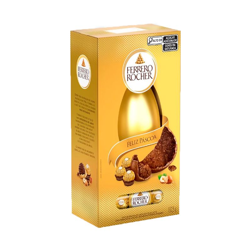 Ovo de Páscoa Ferrero Rocher Ao Leite Box 137,5g 13504 - Ferrero Ovo de Páscoa Ferrero Rocher Ao Leite Box 137,5g 13504 - Ferrero