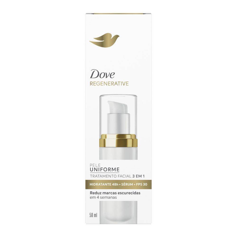 Sérum Hidratante Facial Iluminador Dove Regenerative 3em1 Fps30 50ml