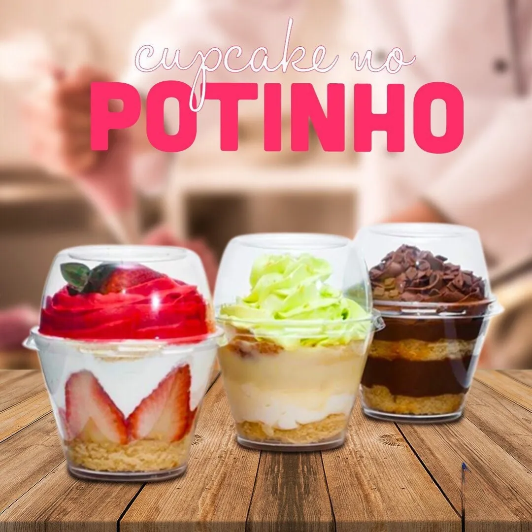 Embalagem Pote Doces Sobremesa Cupcake -  120 Unid - 180 Ml