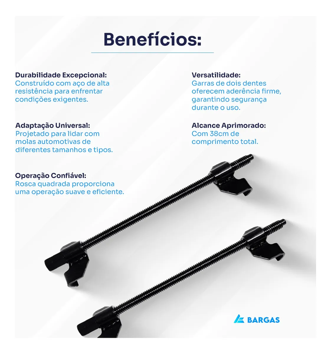 Encolhedor De Molas Suspensão Reforçado Rosca Quadrada Preto