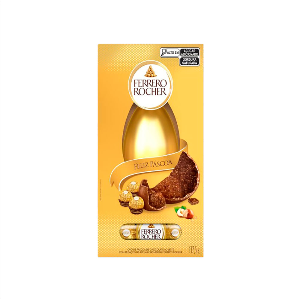 Ovo de Páscoa Ferrero Rocher Ao Leite Box 137,5g 13504 - Ferrero Ovo de Páscoa Ferrero Rocher Ao Leite Box 137,5g 13504 - Ferrero
