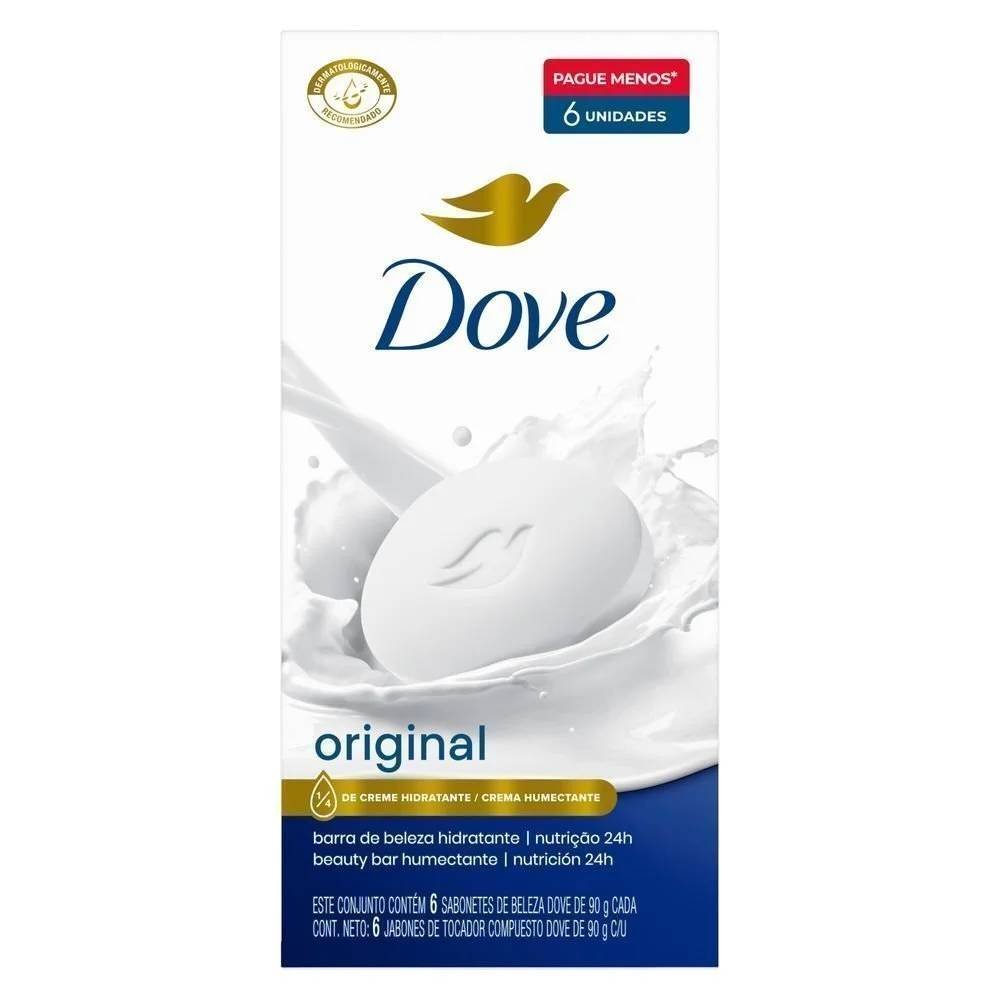 Kit Sabonete Em Barra Dove Original 6 Unidades 90g Cada