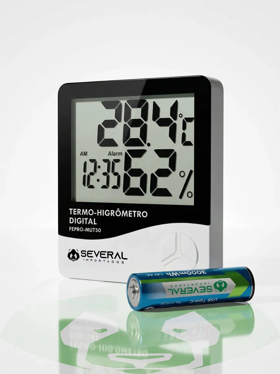 Relógio Termo Higrômetro Digital Com Sensor Interno Medidor De Temperatura Umidade Ar Termômetro De Ambiente Several Importados