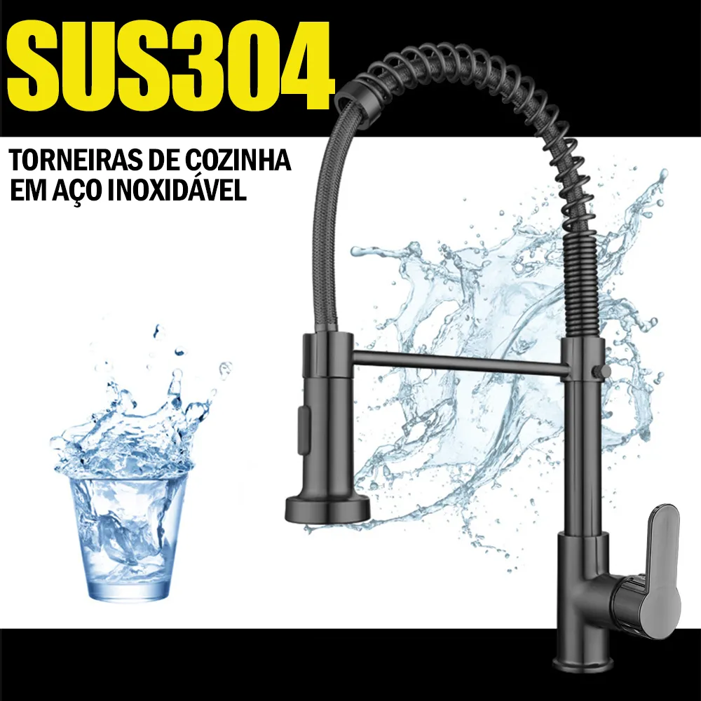 Torneira Cozinha Gourmet Bancada Flexível Monocomando Pia