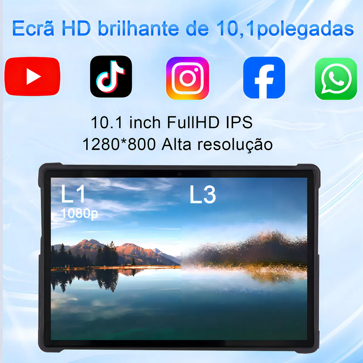 Tablet 10” C10 Octa-Core 8GB RAM 256GB 4G Dual Chip Wi-Fi Android Teclado Capa Touch VTR Eletronics Ideal Estudo Trabalho Aulas Online Compleot
