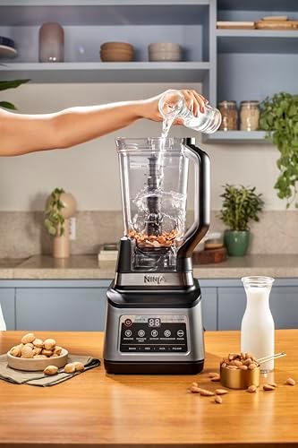 NINJA LIQUIDIFICADOR 1200 W, 5 Funções para Smoothies, Picar, Massa e Mais com Auto IQ, Jarra 2,2L, Jarra de Processador de 2L e 1 Copo para Levar, Preto
