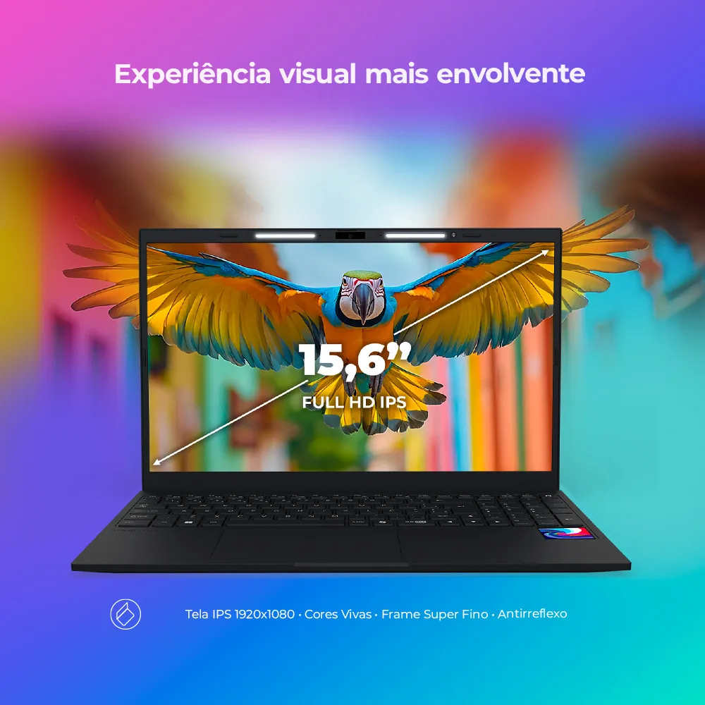 Notebook Positivo Vision R15m Amd Ryzen 7-5825u Linux 8gb Ram 256gb Ssd Wi-fi 6 Tela 15 Full Hd Ips Antirreflexo - Permite Upgrade De Memória Ram E Ssd - Preto