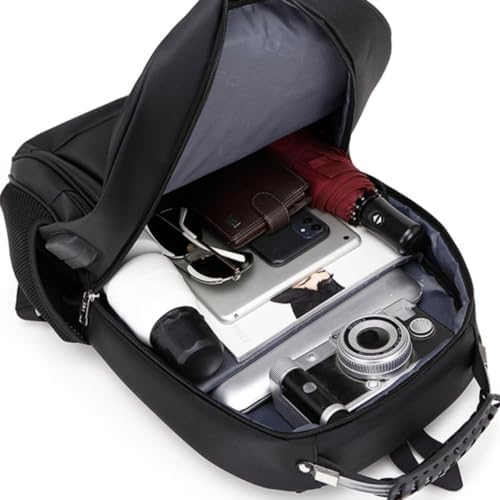 Mochila Bolsa Masculina Feminina Notebook Anti Furto Reforçada Semi Impermeável Escolar Faculdade Trabalho Viagem Resistente Executiva Cabo De Aço Saída Usb SAÍDA Fone DE OUVIDO - 2102 preto