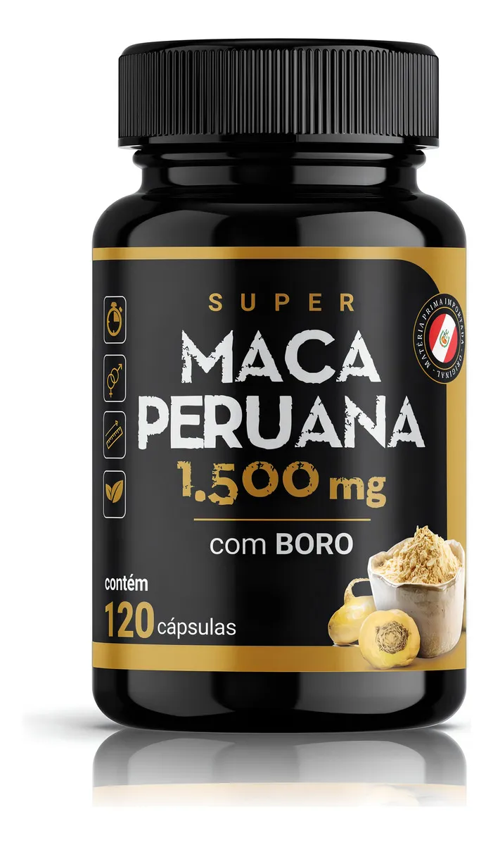Suplemento Maca Peruana Dailylife com Boro 120 Cápsulas Sem Glúten Vegano