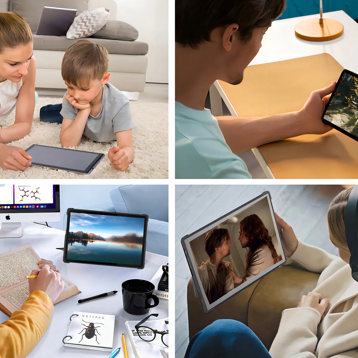 Tablet 10” C10 Octa-Core 8GB RAM 256GB 4G Dual Chip Wi-Fi Android Teclado Capa Touch VTR Eletronics Ideal Estudo Trabalho Aulas Online Compleot