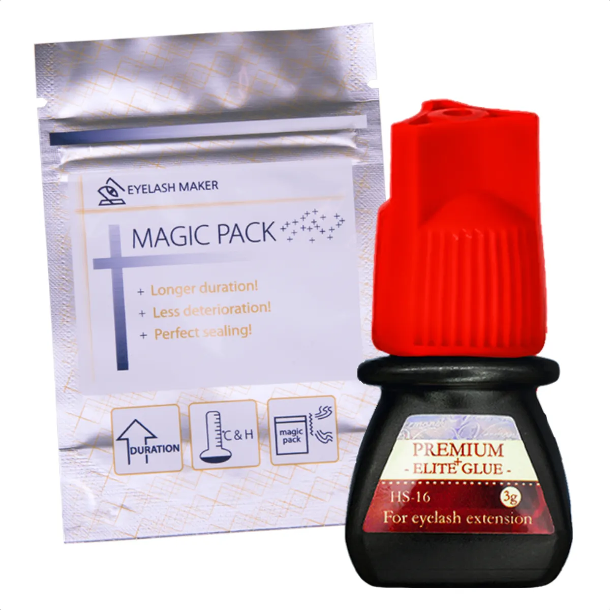 Cola Extensão Cílios Elite HS-16 3ml Secagem Rápida Preta