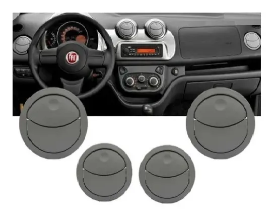 4 Difusor De Ar Central E Lateral Cinza Uno Way Vivace 10/16