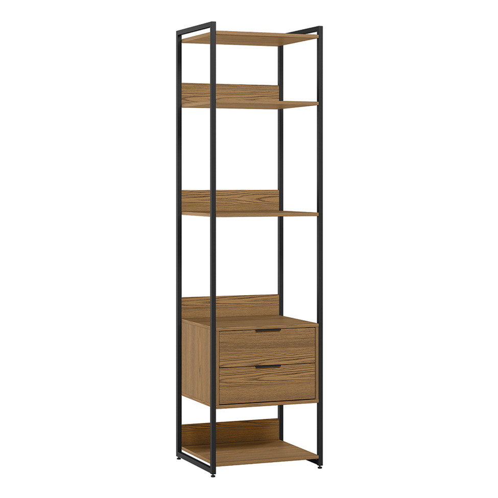 Guarda-Roupa Closet Industrial Mital 2 Gavetas Conhaque e Preto 54 cm