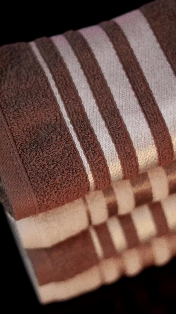 Jogo Toalhas De Algodão 4 Peças Banho E Rosto Bege Marrom Karsten