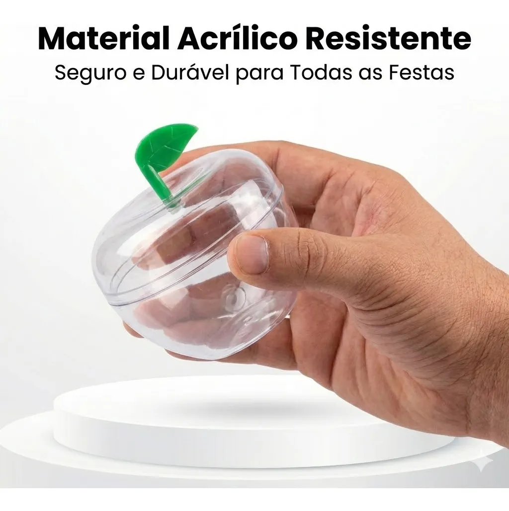 50 Mini Maçãs Acrílicas Vermelha Festa Branca De Neve Clips