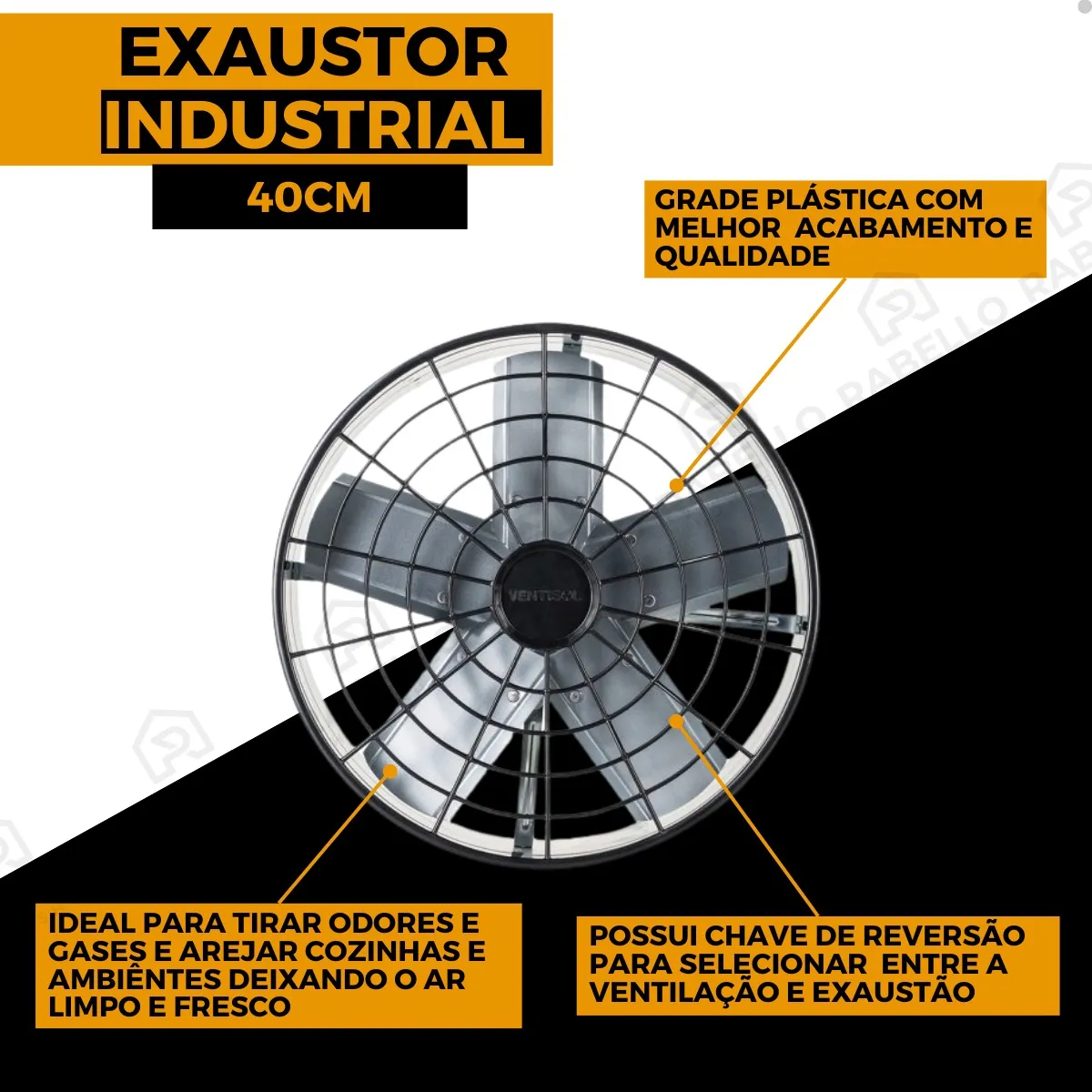 Exaustor Axial 40cm Ventisol Comercial Parede Alta Vazão