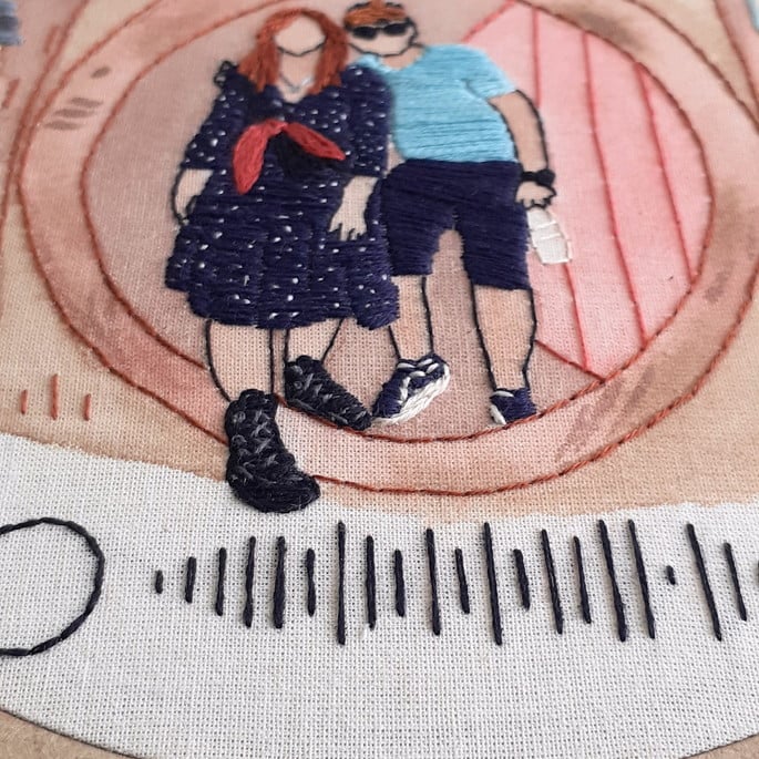 Bordado Personalizado com Foto - Interativo Spotify - 17 cm