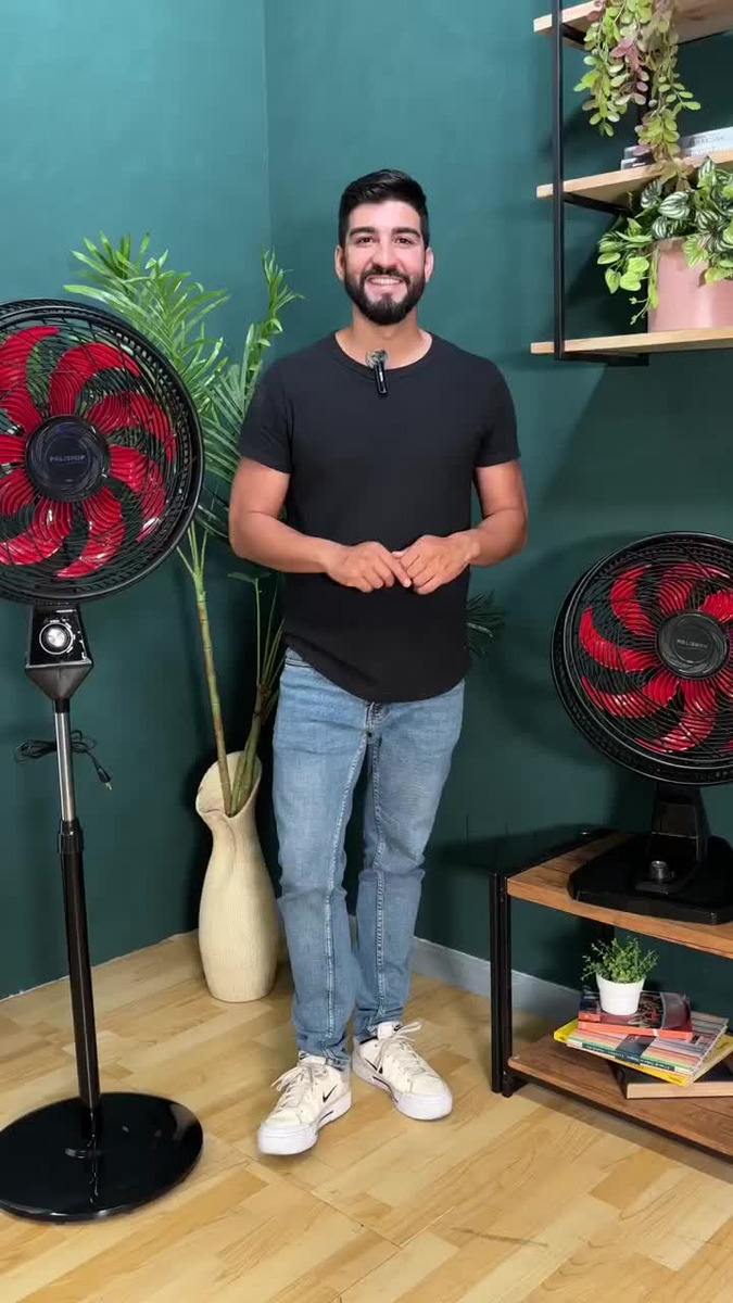 Ventilador de Coluna Polishop 180W 8 Pás 3 Velocidades 40cm Silencioso