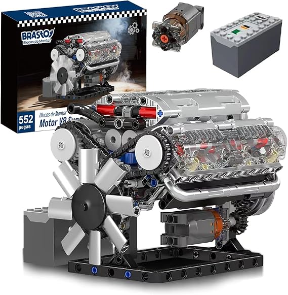 Blocos de Montar Construção - Série de Motores V8 (535peças)