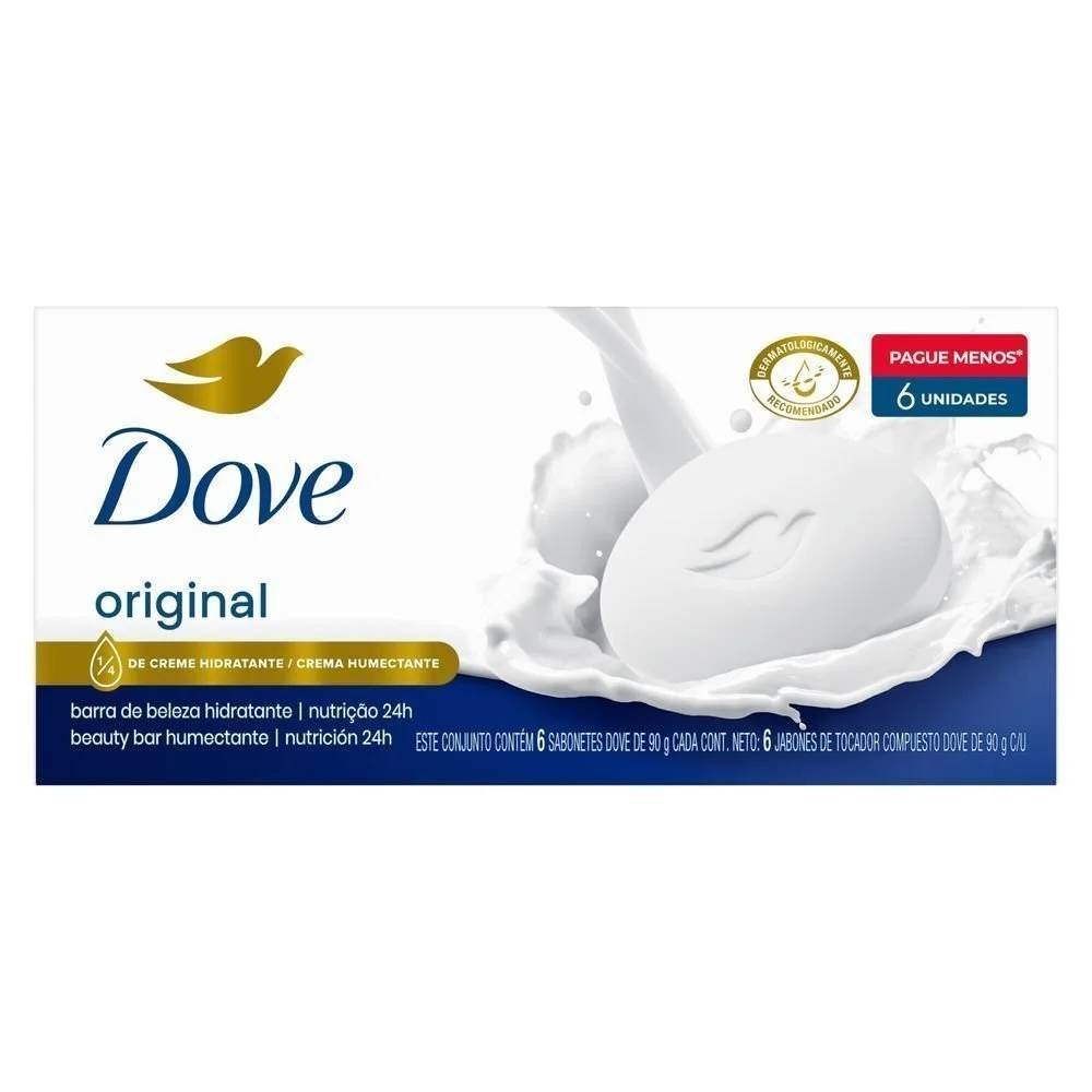 Kit Sabonete Em Barra Dove Original 6 Unidades 90g Cada