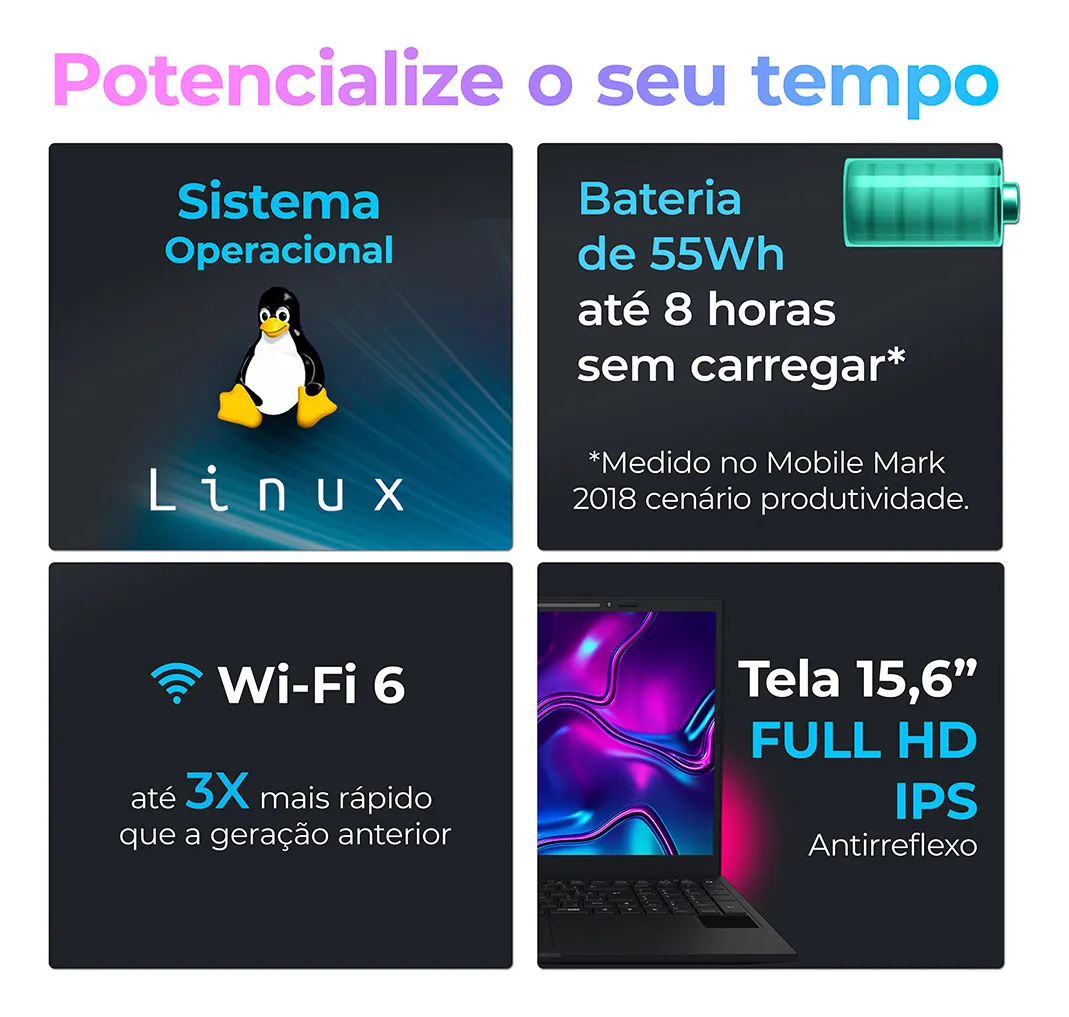 Notebook Positivo Vision R15m Amd Ryzen 7-5825u Linux 8gb Ram 256gb Ssd Wi-fi 6 Tela 15 Full Hd Ips Antirreflexo - Permite Upgrade De Memória Ram E Ssd - Preto