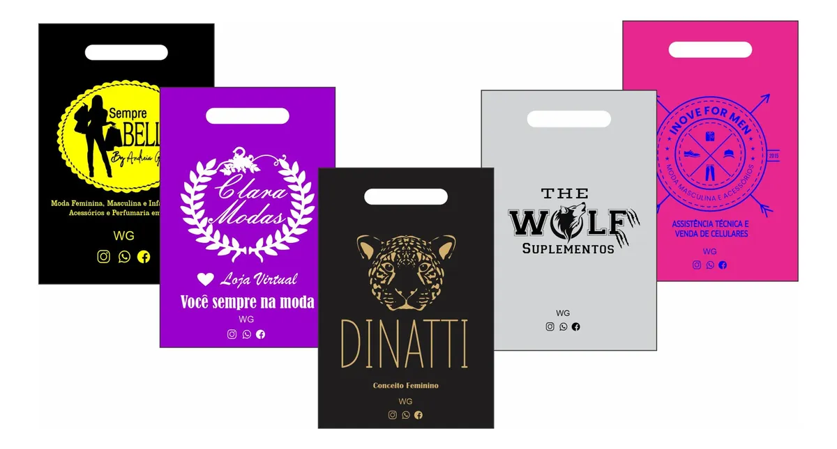 1000 Sacolas Personalizadas 15x20 P/biju,óticas,cosméticos