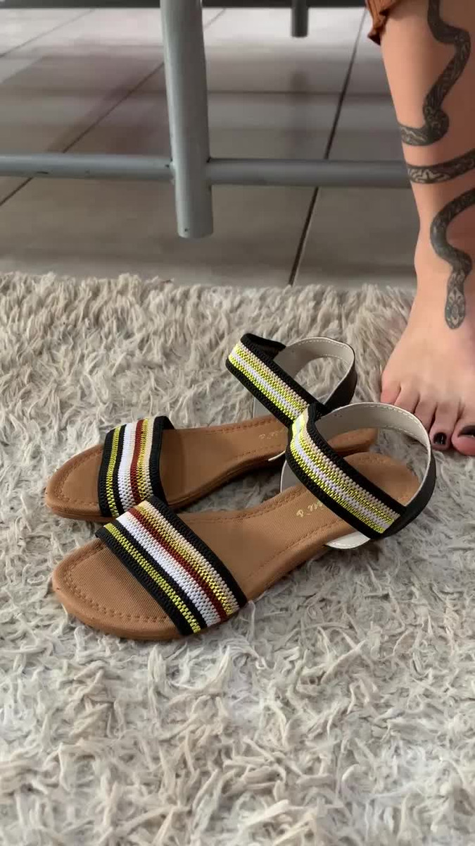 Sandalia Feminina Elástico Ortopédica Anatômica Papete Moda