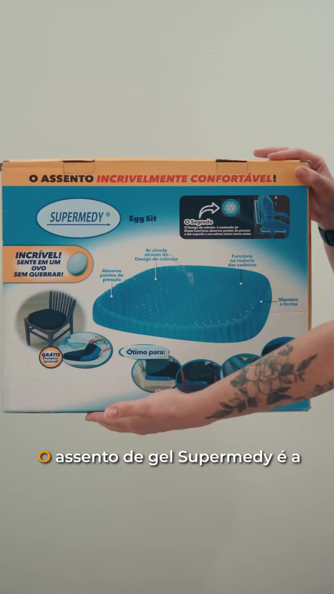 Almofada Assento Egg Da Piva Store - Hemorroida Ortopédico Cóccix Pós-parto Silicone Cadeira Tratamento Lesão Especial Macia Confortável Banco Carro Dores Azul Favo De Mel