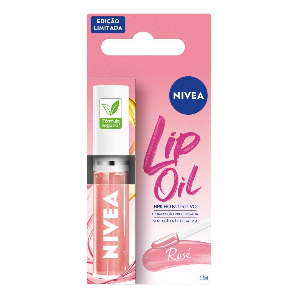 Hidratante Labial Nutritivo Nivea Lip Oil Brilho Rosé 5,5ml
