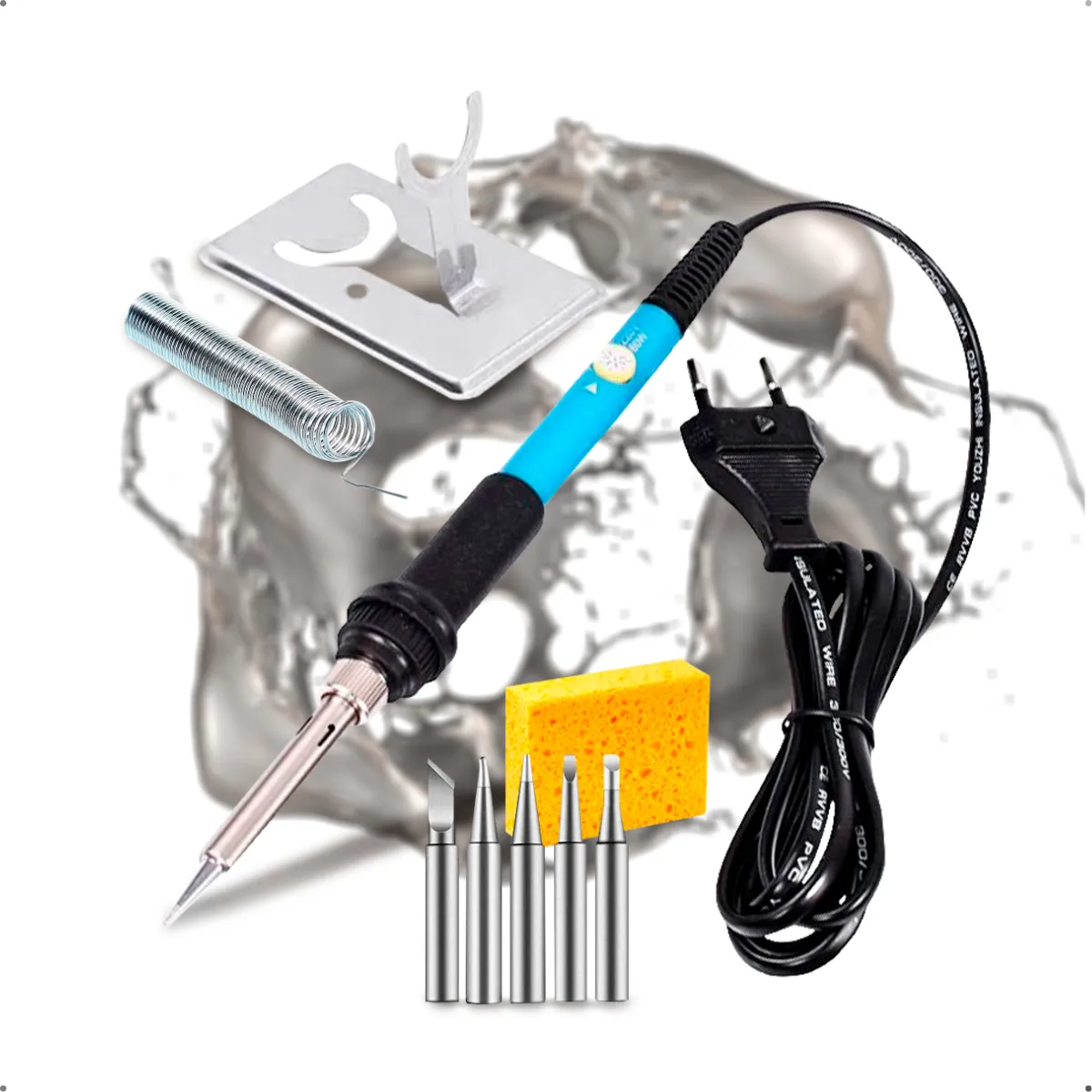 Kit Ferro De Solda 60W Regulagem Temperatura 6 Pontas