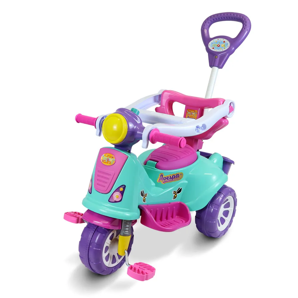 Triciclo Infantil Kids Avespa Carrinho De Passeio Com Empurrador Pink