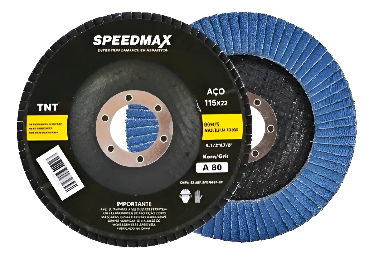 Disco De Lixa Flap 4.1/2 Grão 80 P/ Lixadeira Kit C/10 Pçs