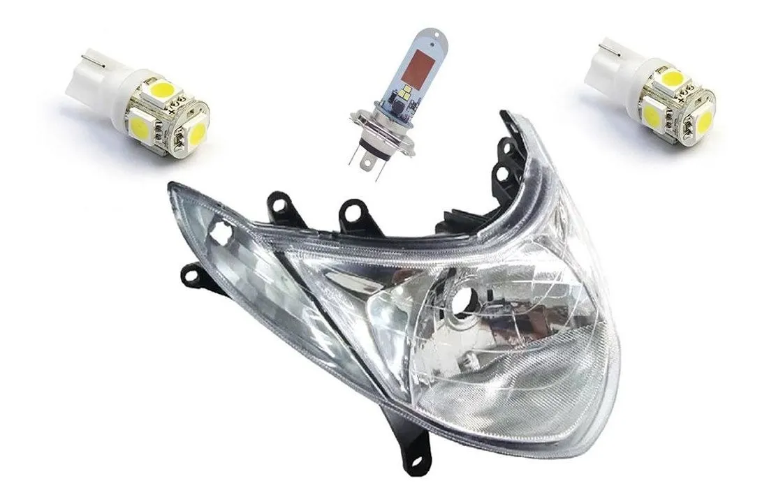 Farol Burgman 125 Com Lampadas De Led 2005 A 2010 Mod