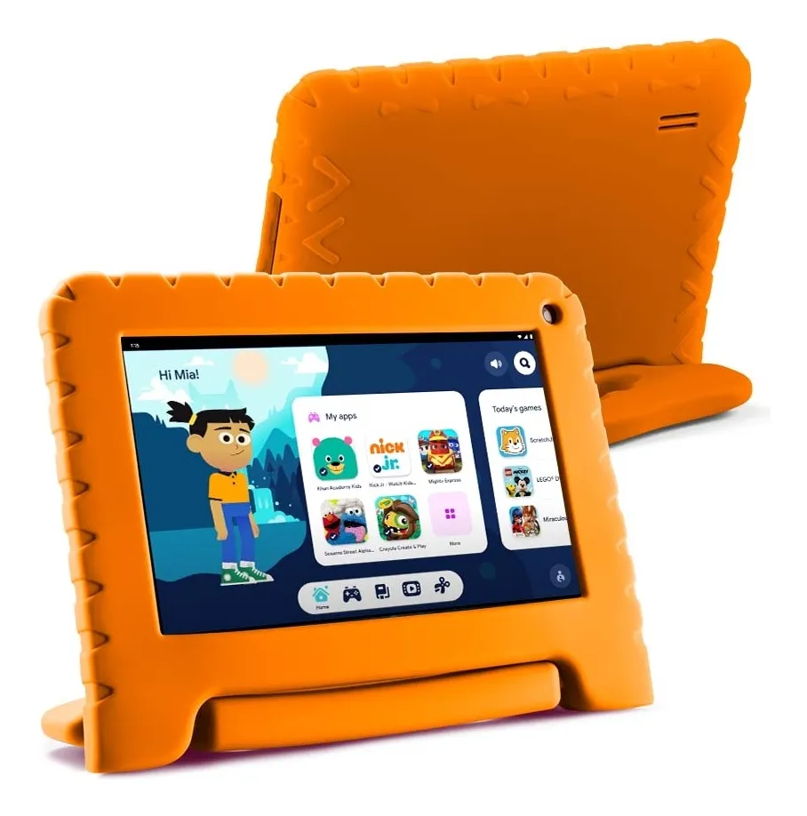 Tablet Infantil Criança Memoria 64gb Android 13 Tela Capinha Emborrachada Resistente Wi-fi Câmera Frontal Carregador Usb-c, Educativo, Jogos Estudar - MI100
