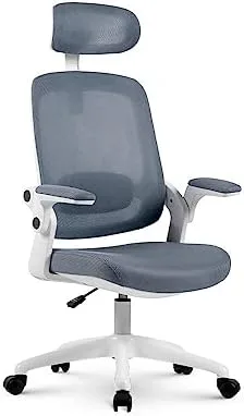 Cadeira de Escritório Ergonômica Cinza/Branca Elements Astra