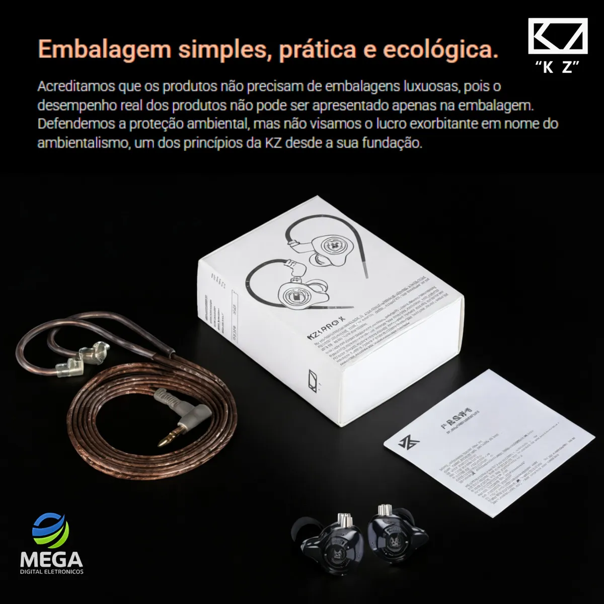 Fone De Ouvido Kz Edx Pro X Preto Com Microfone