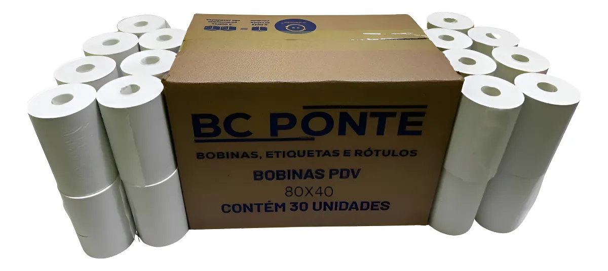 Bobinas Térmica 80x40 30 Unidades Pdv Nota Fiscal Impressora