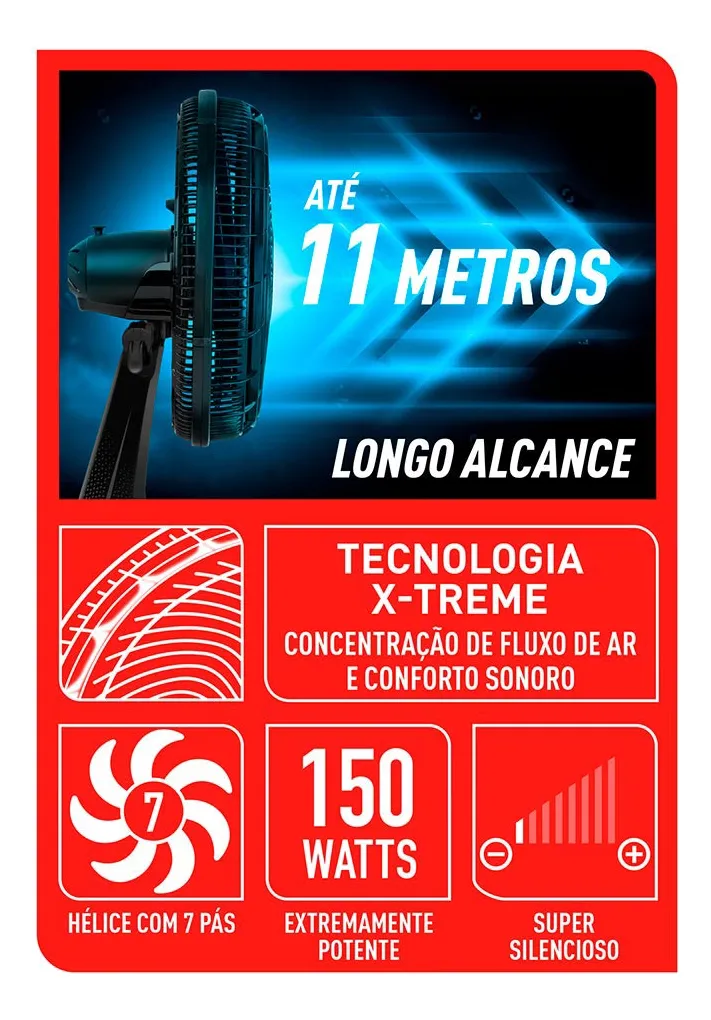 Mesa Arno X-treme 7 VE70 40 cm Preta Azul