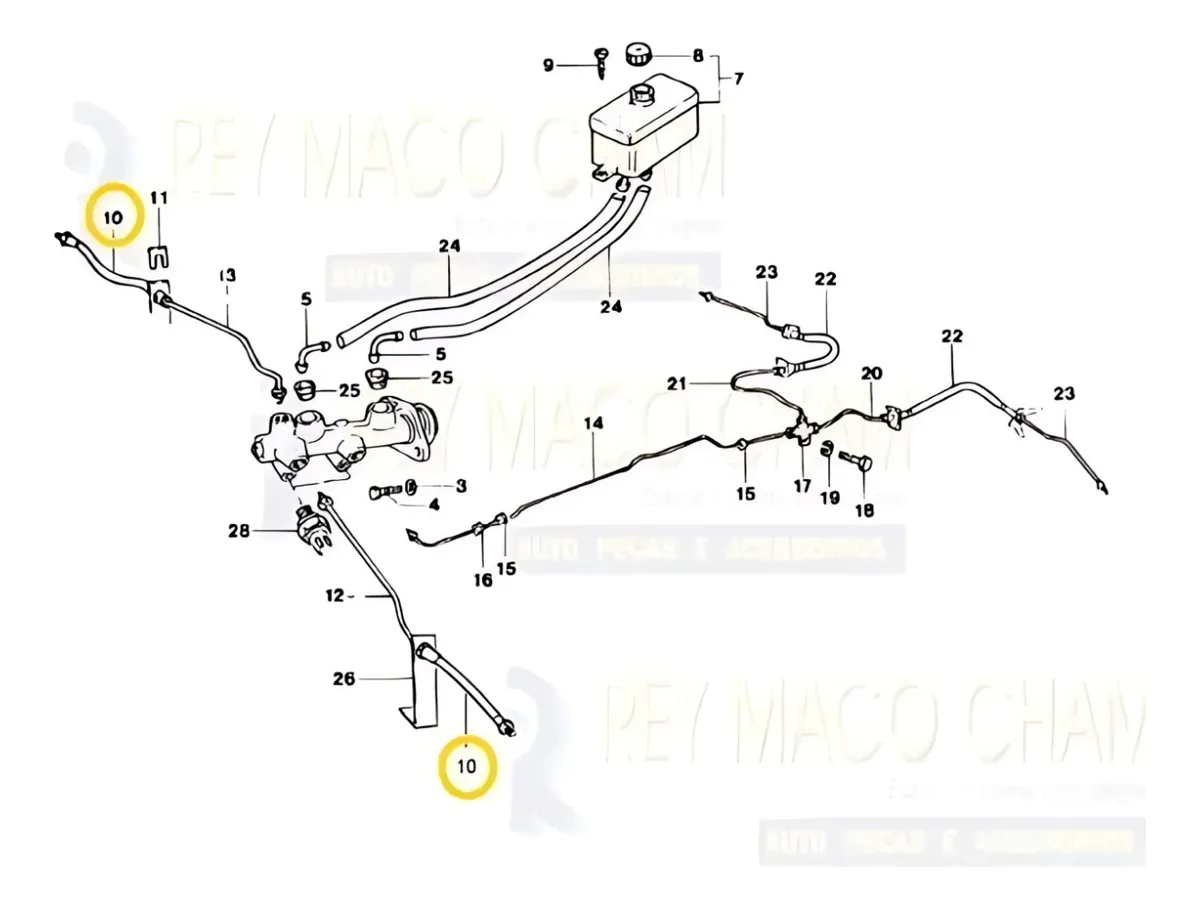 Par Flexivel Freio Roda Dianteira Fusca Brasilia 380 Mm